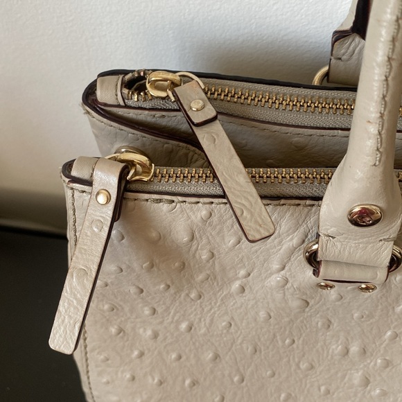 Kate Spade Bristol Drive Loden Embossed Ostrich Soft Taupe Leather Bag - Picture 3 of 16